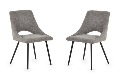 Iris Boucle Dining Chairs - Grey (Set Of 2)