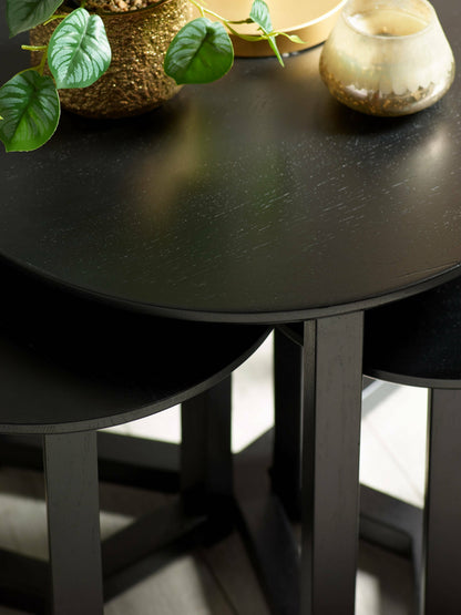Nidri Black Nest Of 3 Tables