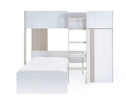 Julian Bowen Bunk Bed Single 90cm 3ft Horizon Bunk Bed - Pale Wood And White Bed Kings