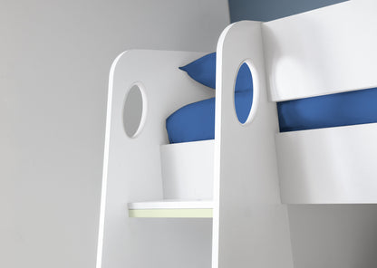 Julian Bowen Bunk Bed Single 90cm 3ft Nebula Gaming Bed - White Bed Kings