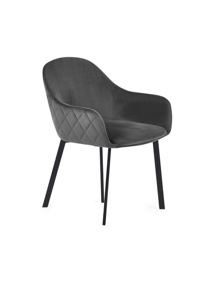 Lima Grey Velvet Dining Chairs (Set of 2)
