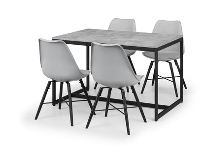 Kari Dining Chairs - Grey Seat & Black Legs (Set Of 2)