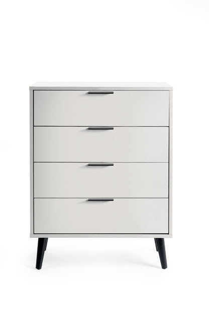 Julian Bowen Chest Of Drawers Alba 4 Drawer Wide Chest - Silk Grey Bed Kings