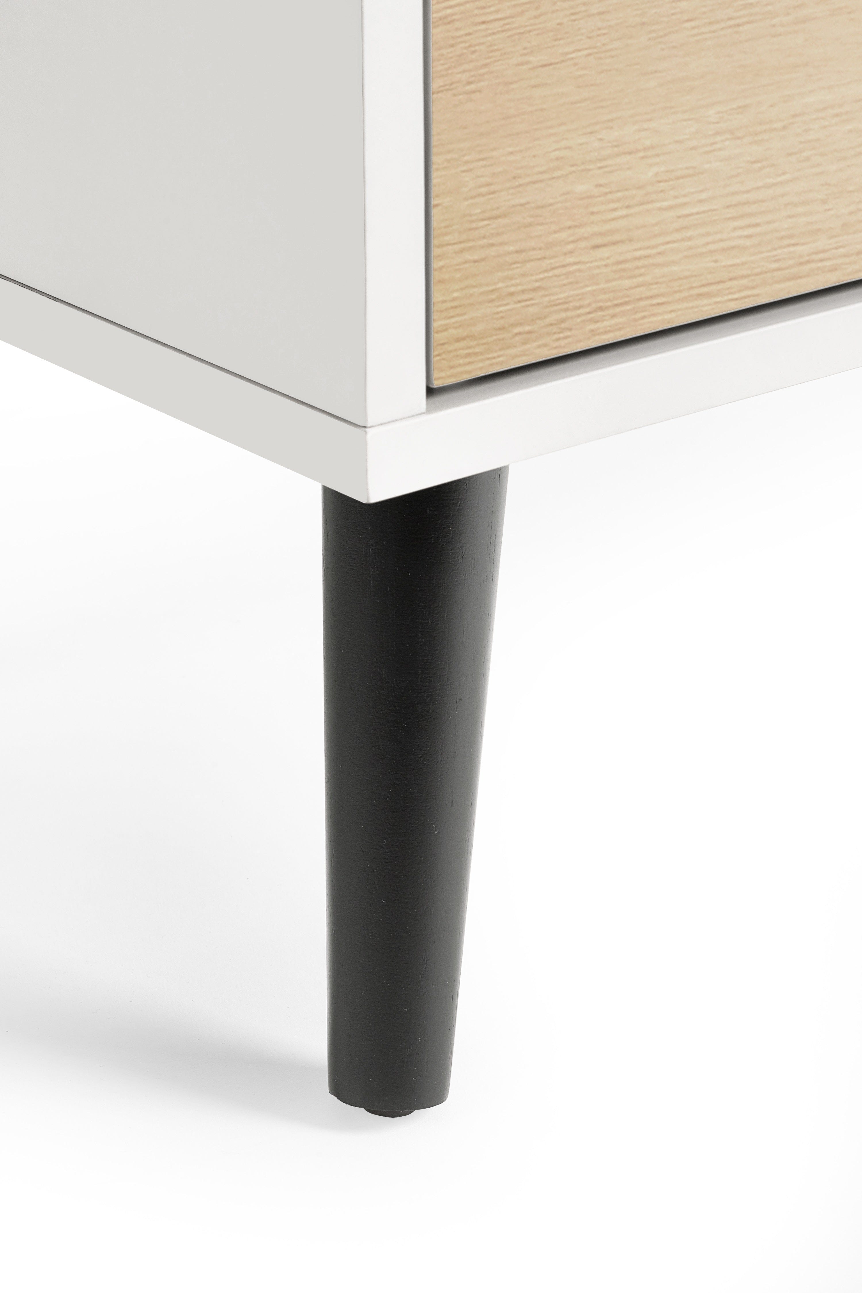 Julian Bowen Chest Of Drawers Alba 5 Drawer Narrow Chest - White/Oak Bed Kings