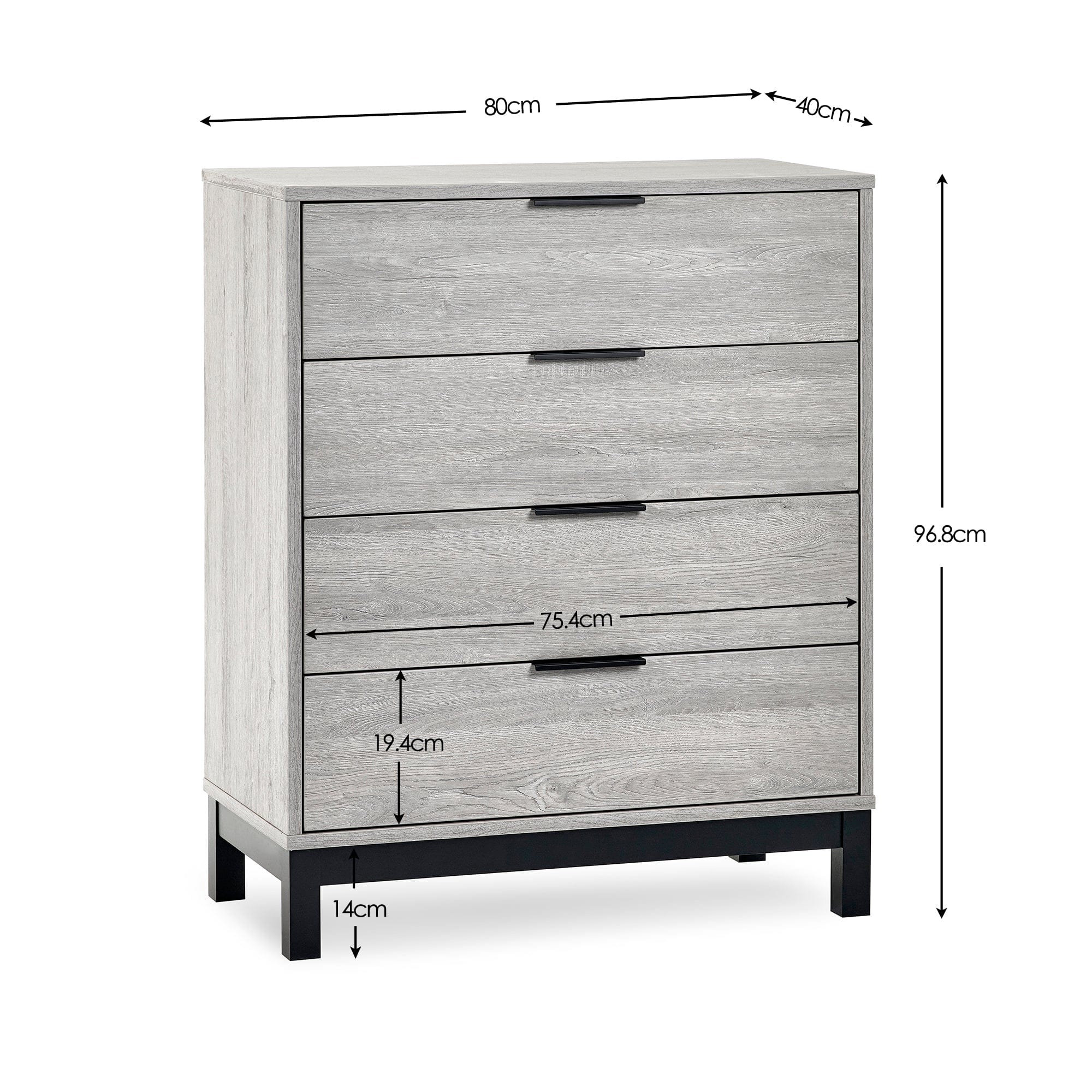 Julian Bowen Chest Of Drawers Bali 4 Drawer Chest - Grey Oak Bed Kings