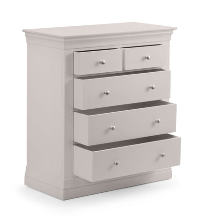Julian Bowen Chest Of Drawers Clermont 3+2 Drawer Chest - Light Grey Bed Kings
