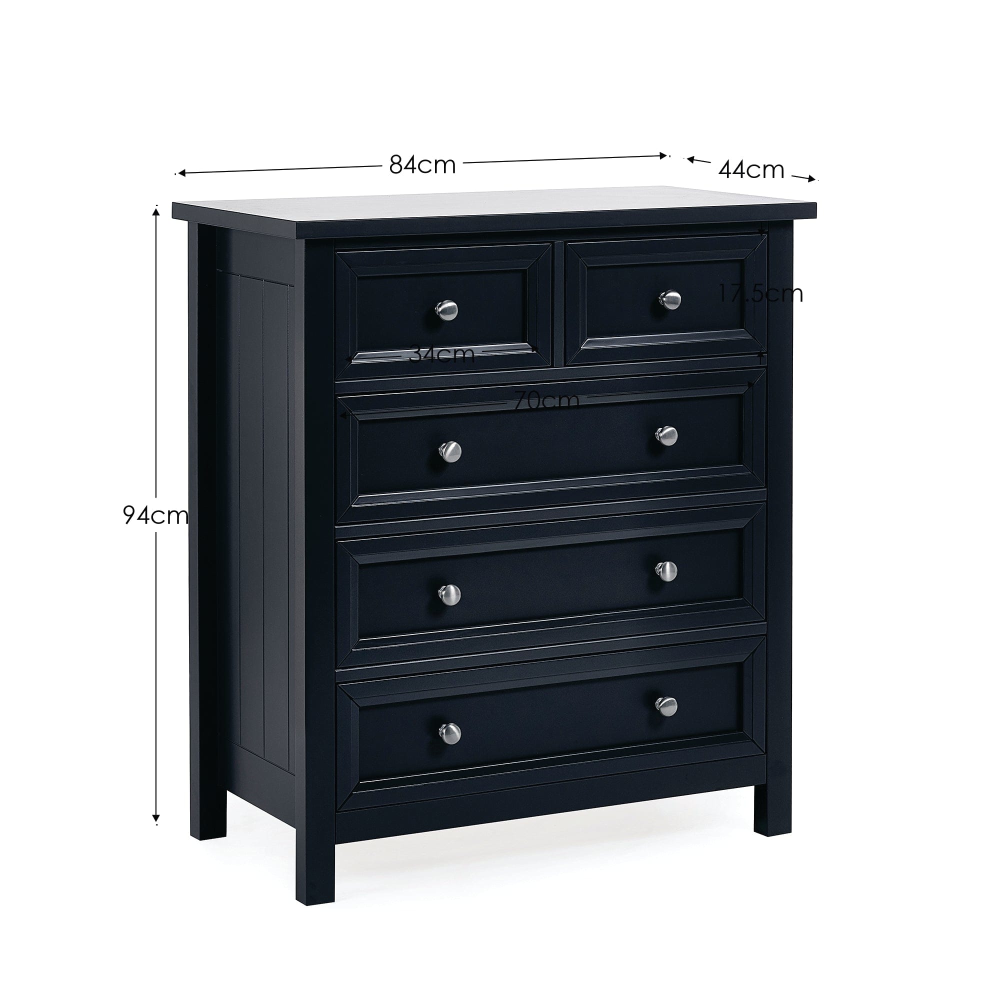 Julian Bowen Chest Of Drawers Maine 3+2 Drawer Chest - Anthracite Bed Kings