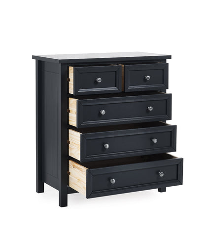 Julian Bowen Chest Of Drawers Maine 3+2 Drawer Chest - Anthracite Bed Kings