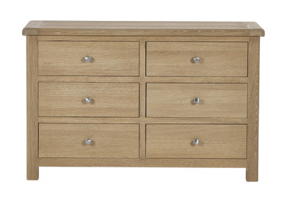 Julian Bowen Chest Of Drawers Memphis Limed Oak 6 Drawer Wide Chest Bed Kings