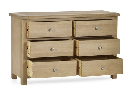 Julian Bowen Chest Of Drawers Memphis Limed Oak 6 Drawer Wide Chest Bed Kings