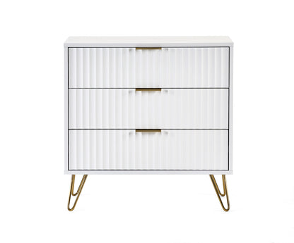 Julian Bowen Chest Of Drawers Murano 3 Drawer Chest - Matt White Bed Kings