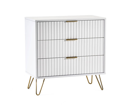 Julian Bowen Chest Of Drawers Murano 3 Drawer Chest - Matt White Bed Kings