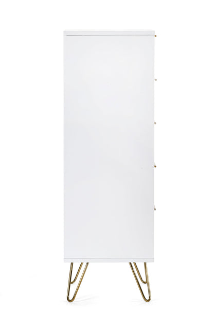 Julian Bowen Chest Of Drawers Murano 5 Drawer Tallboy - Matt White Bed Kings