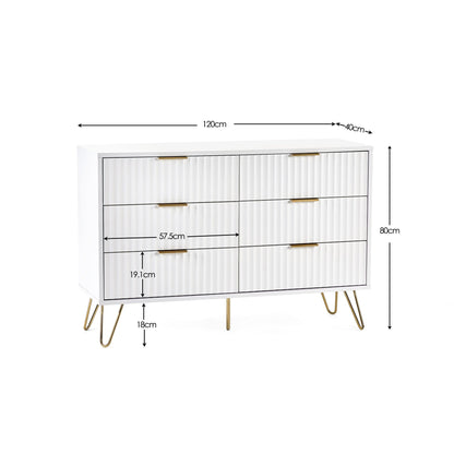 Julian Bowen Chest Of Drawers Murano 6 Drawer Chest - Matt White Bed Kings