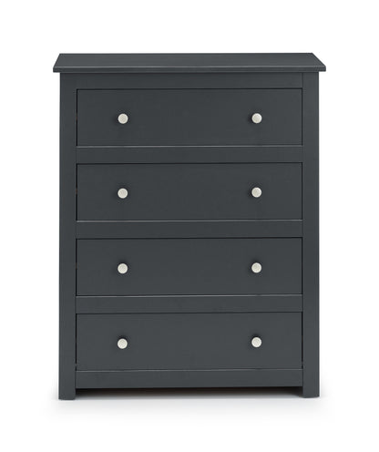 Julian Bowen Chest Of Drawers Radley 4 Drawer Chest - Anthracite Bed Kings