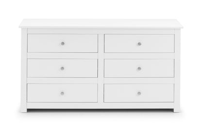 Julian Bowen Chest Of Drawers Radley 6 Drawer Chest - Surf White Bed Kings
