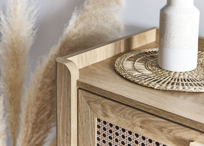 Julian Bowen Chest Of Drawers Sydney 3 Drawer Chest - Rattan Effect Bed Kings