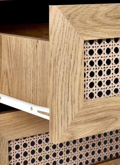 Julian Bowen Chest Of Drawers Sydney 5 Drawer Chest - Rattan Effect Bed Kings