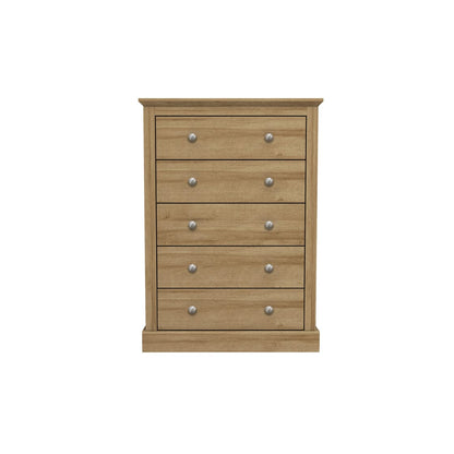 LPD Chest Of Drawers Devon 5 Drawer Chest Oak Bed Kings
