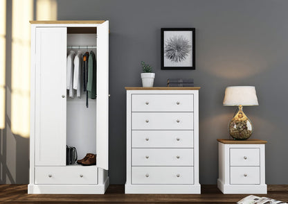LPD Chest Of Drawers Devon 5 Drawer Chest White Bed Kings