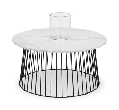 Julian Bowen Coffee Table Broadway Round Coffee Table - White Marble Bed Kings