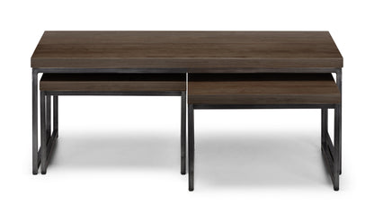 Julian Bowen Coffee Table Brooklyn Nesting Coffee Tables - Dark Oak Bed Kings