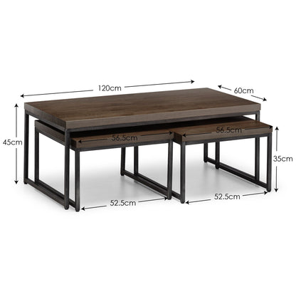 Julian Bowen Coffee Table Brooklyn Nesting Coffee Tables - Dark Oak Bed Kings