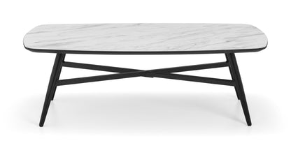 Julian Bowen COFFEE TABLE Caruso Marble Effect Coffee Table Bed Kings