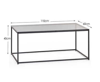 Julian Bowen COFFEE TABLE Chicago Coffee Table Smoked Glass Bed Kings