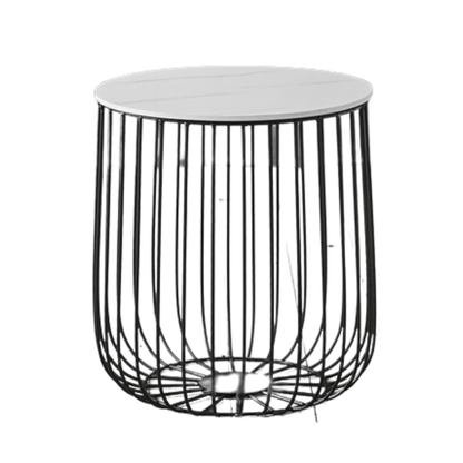 LPD Coffee Table Enzo Small Cage Table Black Frame Marble Top Bed Kings