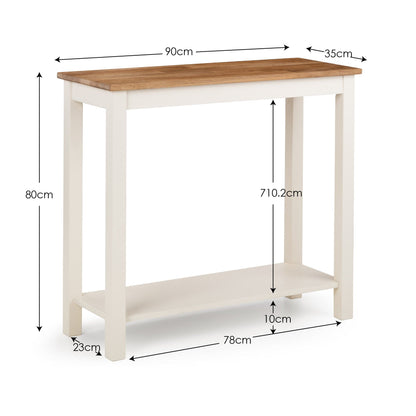 Julian Bowen Console Table Coxmoor Console Table 90Cm - Ivory & Oak Bed Kings
