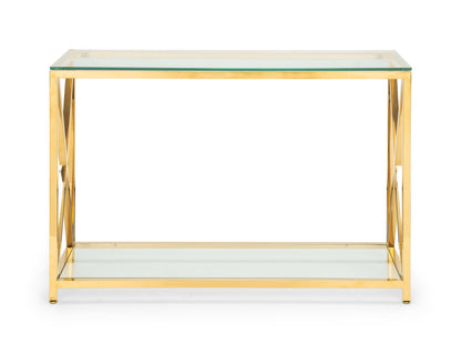 Julian Bowen Console Table Miami Console Table - Gold Bed Kings