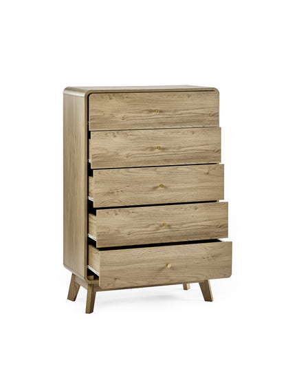 Ingrid 5 Drawer Chest Oak