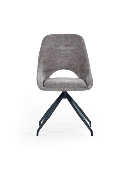 Jonah Grey Chenille Upholstered Dining Chairs (Set of 2)