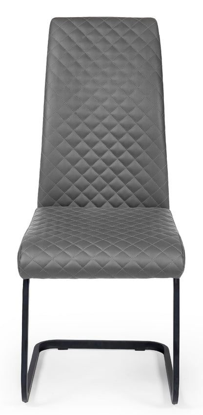Xavier Grey Upholstered Cantilever Dining Chairs (Set of 4)