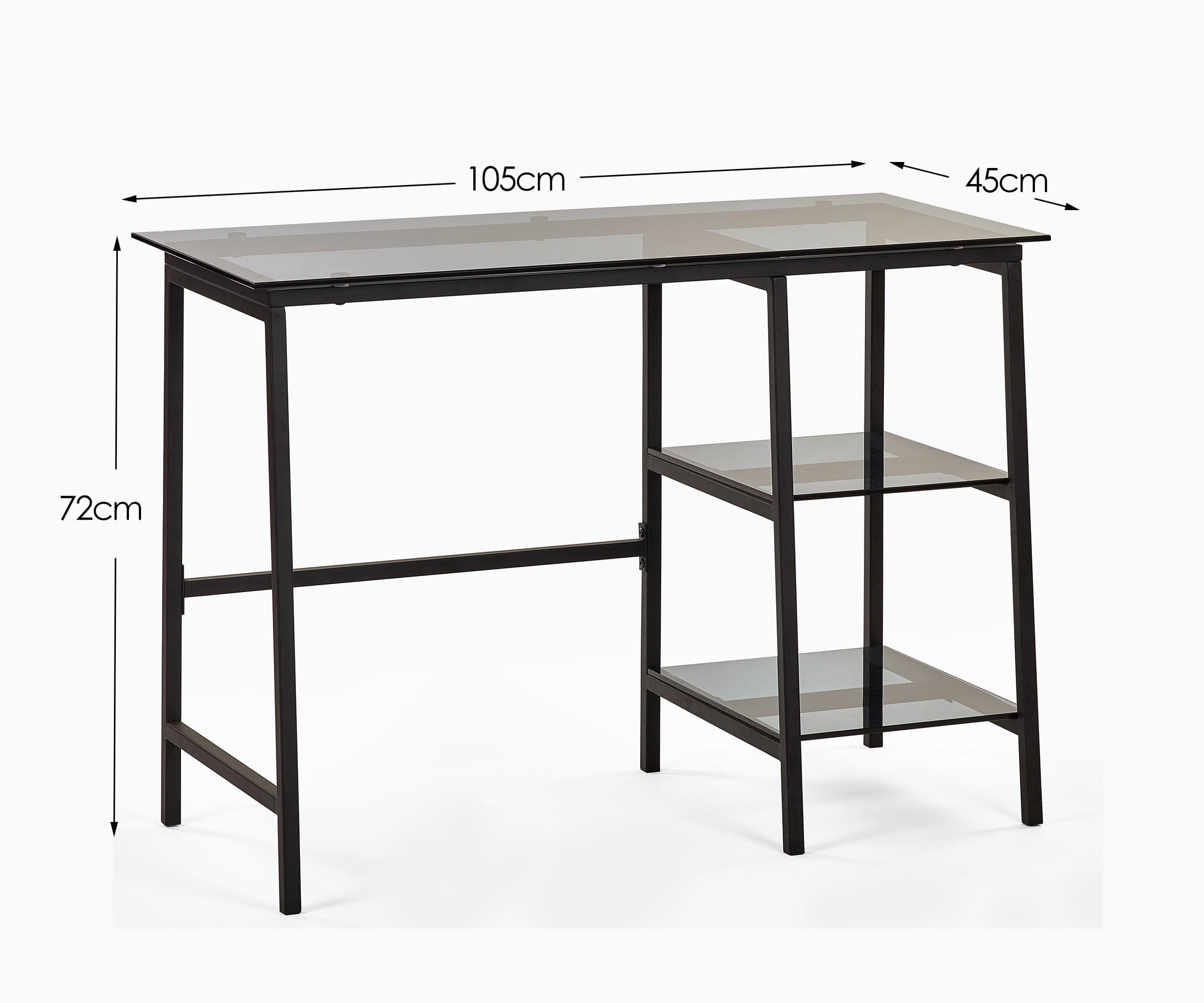 Julian Bowen Desk Chicago Desk Smoked Glass Bed Kings
