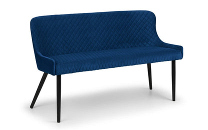 Julian Bowen Dining Bench Luxe High Back Bench - Blue Bed Kings