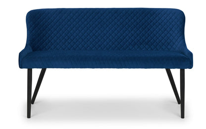 Julian Bowen Dining Bench Luxe High Back Bench - Blue Bed Kings
