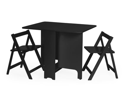 Julian Bowen Dining Set Gatan Small Gateleg Table With 2 Chairs - Black Bed Kings