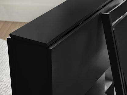 Julian Bowen Dining Set Gatan Small Gateleg Table With 2 Chairs - Black Bed Kings