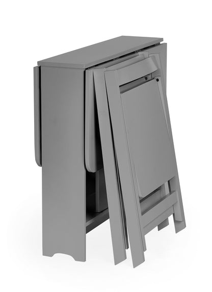 Julian Bowen Dining Set Gatan Small Gateleg Table With 2 Chairs - Grey Bed Kings