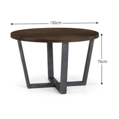 Julian Bowen Dining Table Brooklyn Round Table - Dark Oak Bed Kings