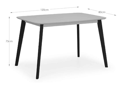 Julian Bowen Dining Table Casa Rectangular Dining Table - Grey/Black Bed Kings