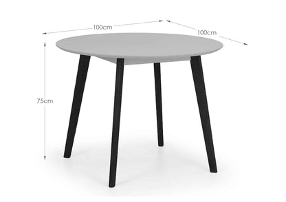 Julian Bowen Dining Table Casa Round Dining Table - Grey/Black Bed Kings
