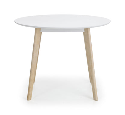 Julian Bowen Dining Table Casa Round Dining Table White/Oak Bed Kings