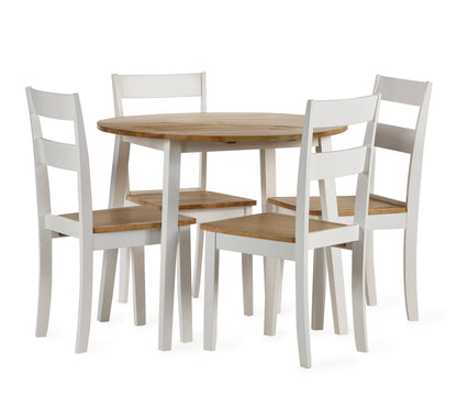 Julian Bowen Dining Table Linwood Round Drop Leaf Table - Natural Top Bed Kings