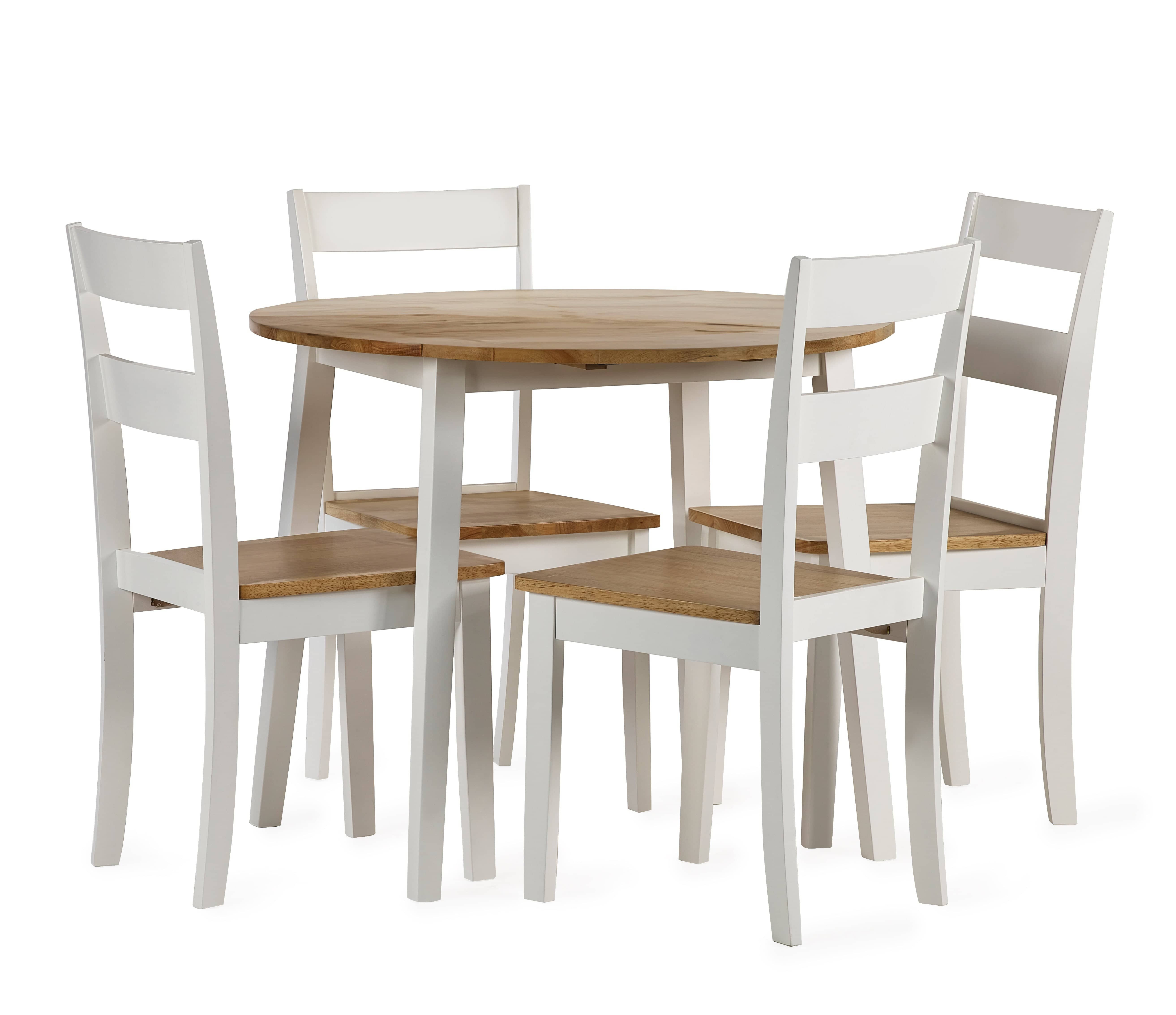 Julian Bowen Dining Table Linwood Round Drop Leaf Table - Natural Top Bed Kings