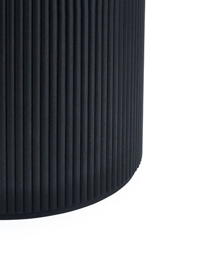 Julian Bowen Dining Table Louis Fluted Round Dining Table - Black Bed Kings