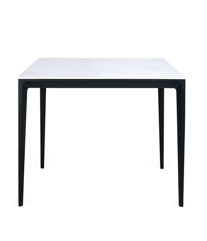 Julian Bowen Dining Table Miami Square Stone Top Dining Table - White Marble Bed Kings
