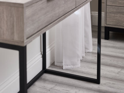 Julian Bowen Dressing Table Bali 2 Drawer Dressing Table/Desk - Grey Oak Bed Kings